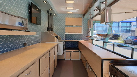 Binnenkant van een aanhangwagen voor vis