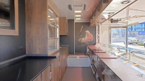 Binnenkant van een aanhangwagen voor vlees