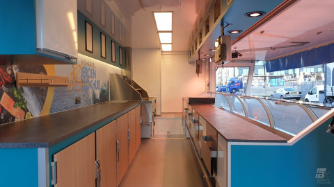 Binnenkant van een aanhangwagen voor vis