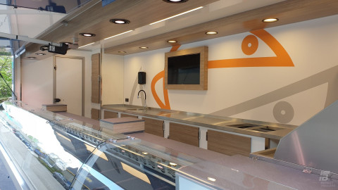 Binnenkant van een aanhangwagen voor vis