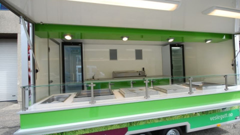 Binnenkant van een aanhangwagen voor vlees