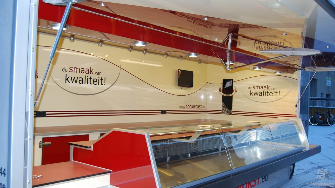 Binnenkant van een aanhangwagen voor vlees