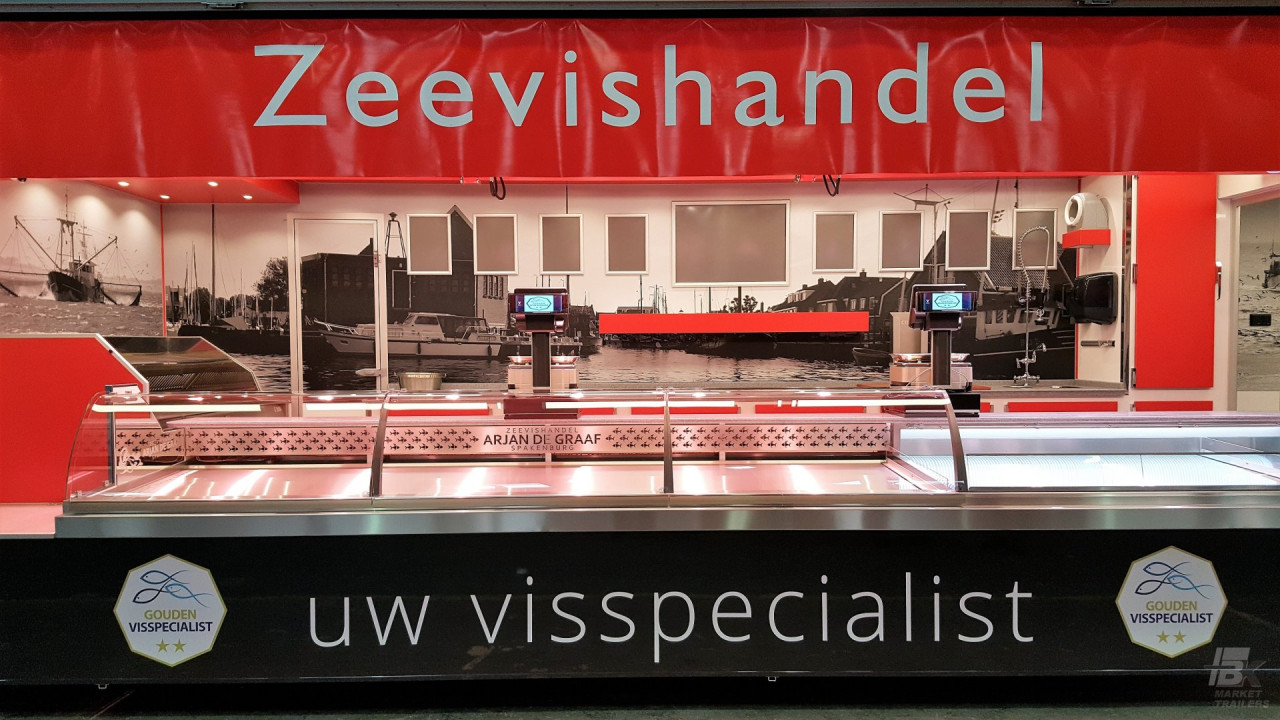 Binnenkant van een aanhangwagen voor vis